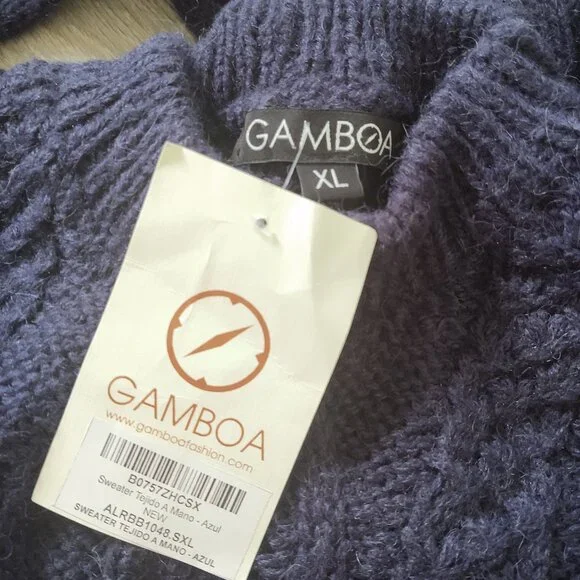 NWT Gamboa Alpaca Sweater for Men Hand Knitted Cabled Sweater - Picture 11 of 12